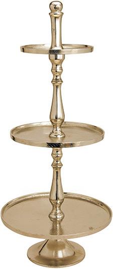 Produktbild G. Wurm Etagere mit 3 Ebenen aus Metall Gold (B/H/T) 25/34/42x97cm