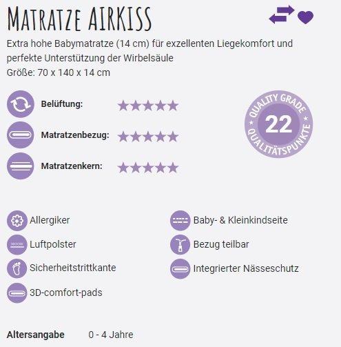 Immagine prodotto Träumeland Materasso per bambini Airkiss (70 x 140 cm)