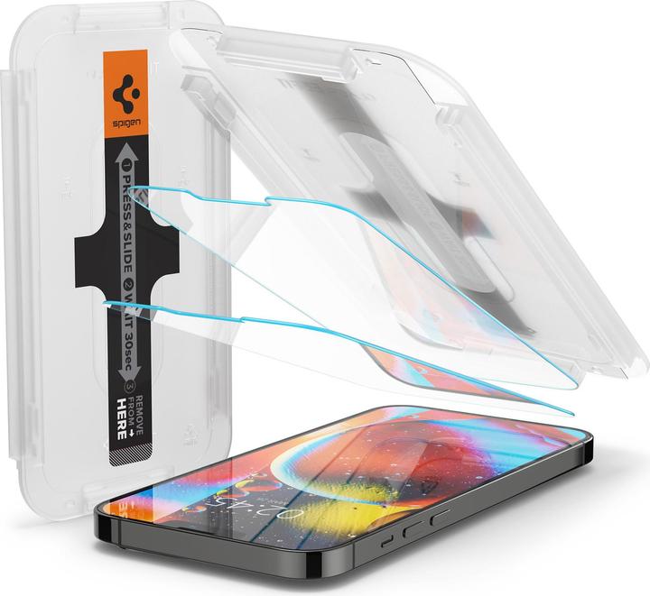 Spigen Glas.tR EZ Fit (2 Stück, Apple iPhone 13, Apple iPhone 13 Pro)