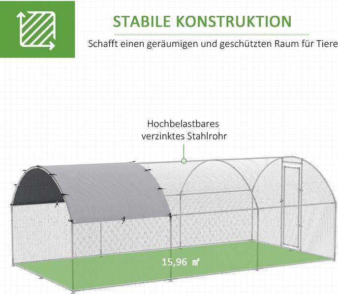 Produktbild Swisshandel24 Hühnerstall Haustierkäfig XXL 280 x 570 x 197 cm Outdoor Geflügelstall für Hühnerkäfig mit Schatten