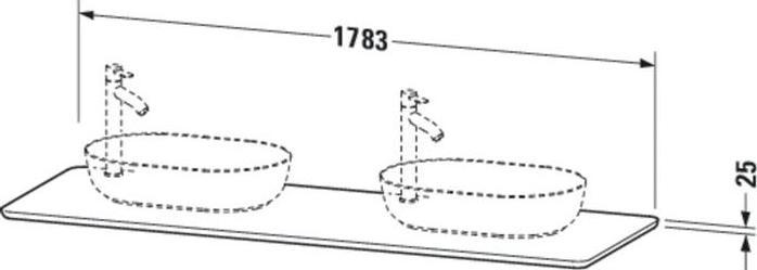 Actual product image Duravit Solid wood bracket LUV 25x1783x595mm solid walnut