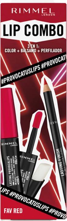 Rimmel London Lasting Finish Lip Combo Fav Red Provocalips Kiss the Town Red 500 & Lip Liner Red Dyn (500 & 505)
