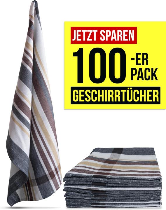 Aspero 100 Geschirrtücher aus Baumwolle (55 x 75 cm)