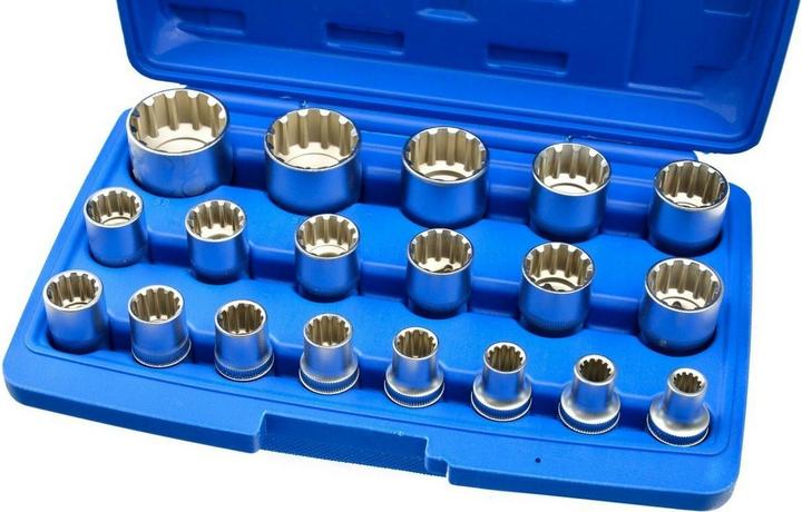 Actual product image GEKO Socket spanner Multilock 1/2, set 19 pcs. CrV steel (32 mm, 18 mm, 11 mm, 12 mm, 16 mm, 24 mm, 31 mm, 23 mm, 26 mm, 22 mm, 17 mm, 28 mm, 9 mm, 21 mm, 14 mm, 29 mm, 8 mm, 10 mm, 30 mm, 20 mm, 19 mm, 27 mm, 15 mm, 25 mm, 13 mm)
