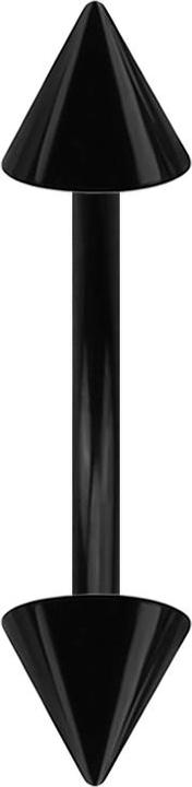 Produktbild Star Piercing Micro Banane schwarz mit zwei Cones (Chirurgenstahl 316L)