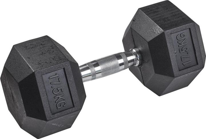 Actual product image Tanga Sports Rubber dumbbell HEX, 17.5 kg