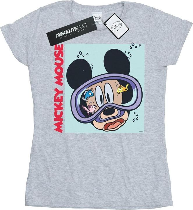 Actual product image Disney Womens/Ladies Mickey Mouse Under Water Cotton T-Shirt (L)