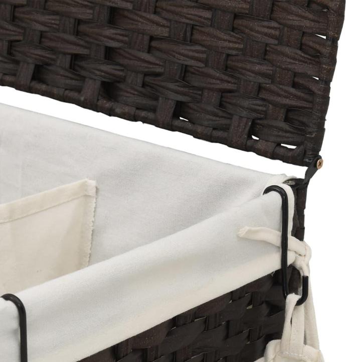 Actual product image VidaXL Laundry basket with castors Dark brown 60x35x60.5 cm