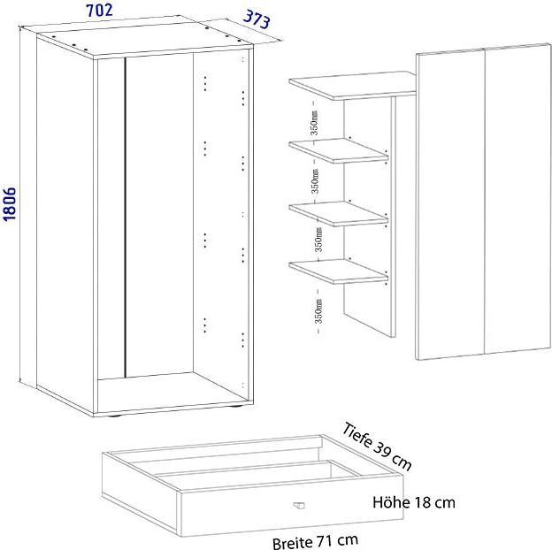 Nutritional values and ingredients VCM Wooden Broom Cleaning Cupboard Series Vandol with Hinged Doors (70 x 40 cm)