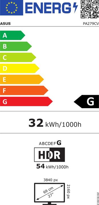 Energie-Label ASUS ProArt PA279CV (3840 x 2160 Pixel, 27")