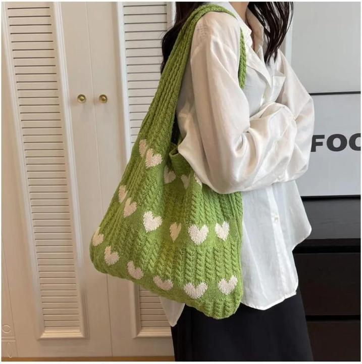 Produktbild Only-Bags.Store Gestrickte Handtaschen Grosse Kapazität Taschen Umhängetasche Herbst Handtaschen Casual Woven