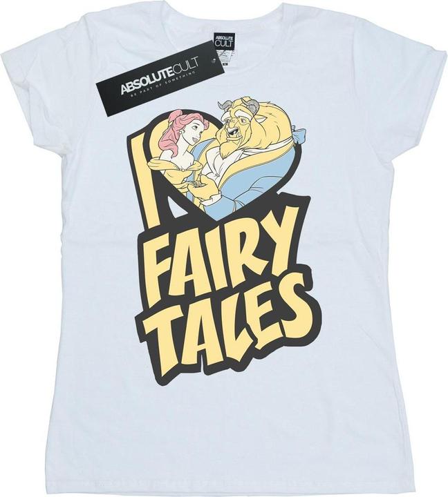 Actual product image Disney Womens/Ladies Beauty And The Beast I Love Fairy Tales Cotton T-Shirt (XL)