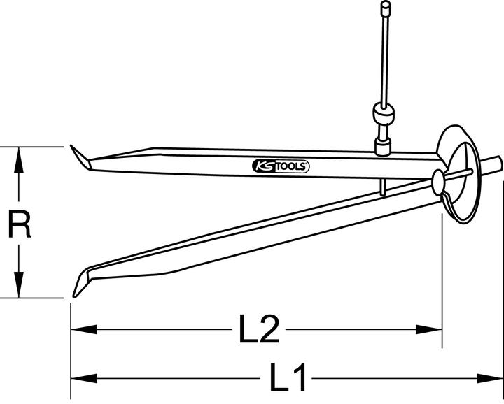 Actual product image KS Tools Precision spring punch compass inside caliper