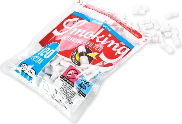 Image du produit Smoking Slim Filtre en ouate Classic Charbon actif- 6mm - sac individuel