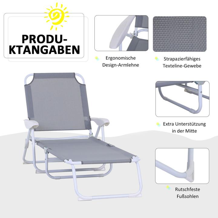 Actual product image Outsunny Sun lounger with adjustable backrest (160 cm)