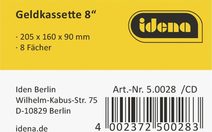 Produktbild Idena Geldkassette 8" 205x160x90mm, schwarz