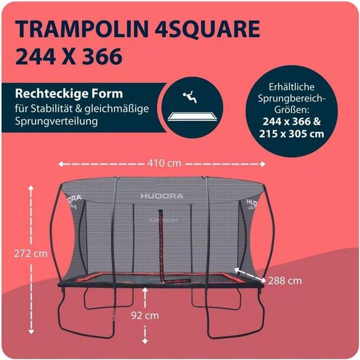 Immagine prodotto Hudora Trampolino 4square (244 cm)
