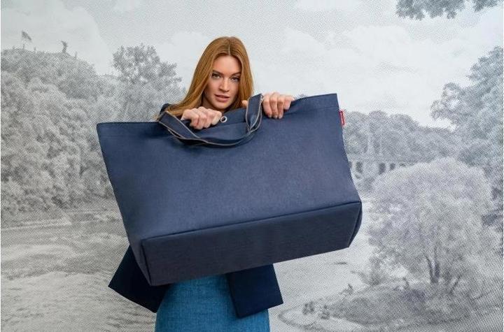 Actual product image reisenthel Bag Classic Shopper XL Herringbone Dark Blue