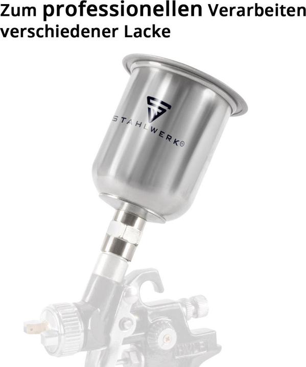 Immagine prodotto Stahlwerk Tazza di flusso in alluminio da 125 ml per pistola a spruzzo