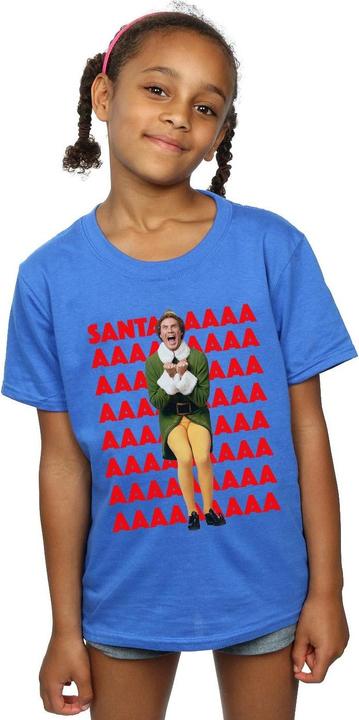 Actual product image Elf Girls Buddy Santa Scream Cotton T-Shirt (140, 146)