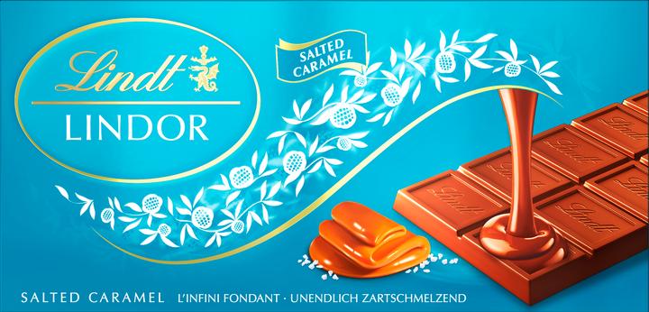 Image du produit Lindt Tablette de chocolat au caramel salé Lindor (100 g)