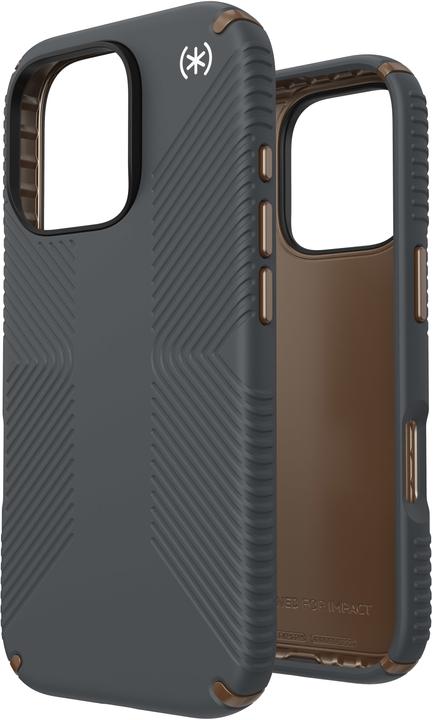Actual product image speck Presidio2 Grip Apple iPhone 16 Pro Charcoal Grey - with Microban (Apple iPhone 16 Pro)