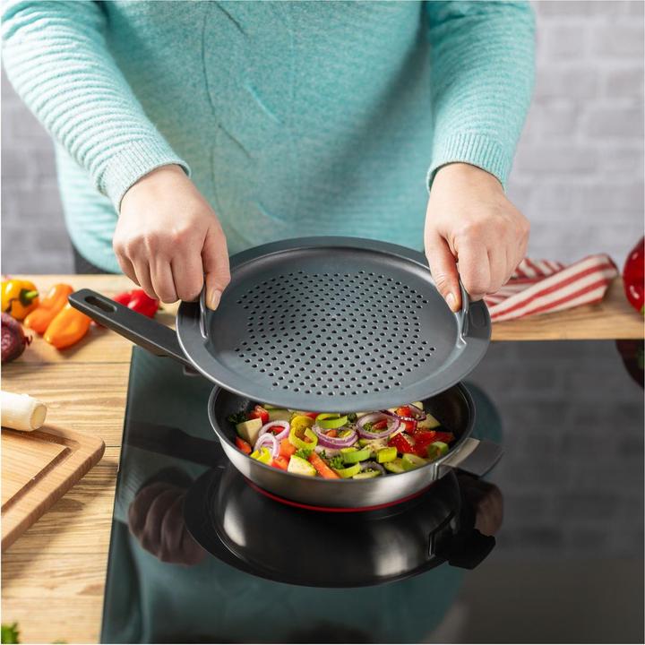 Image du produit Kuhn Rikon SMART & COMPACT Strainer & Splatter guard Ø 20 / 24 cm (24 cm, Verre)