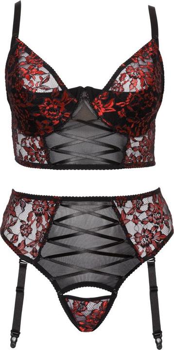 Actual product image Cottelli Collection Bra Set black/red 95C/2XL (95 C)