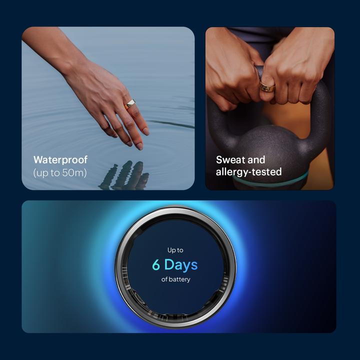 Actual product image Luna Ring Smart Ring (10, Stardust Silver)