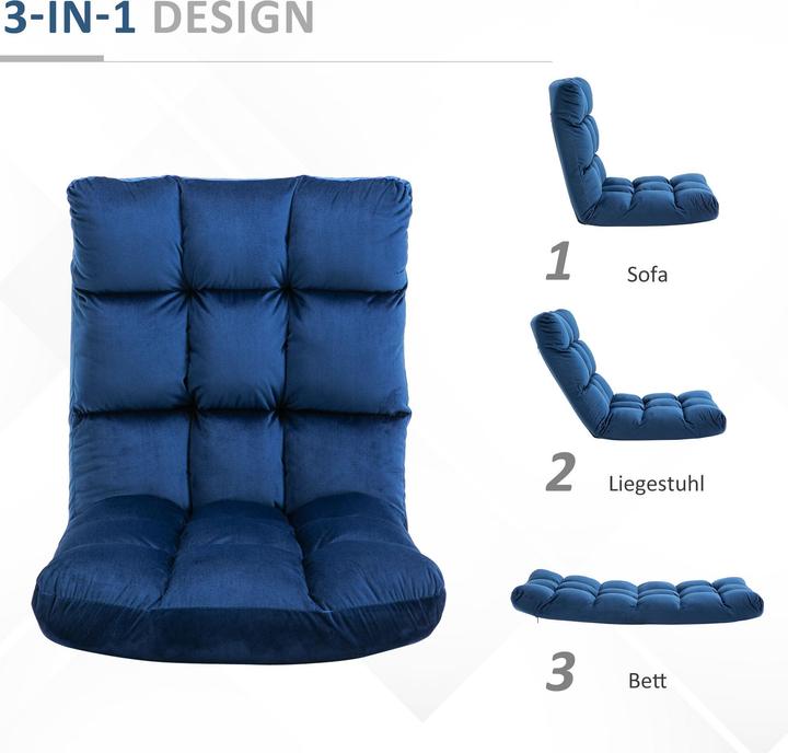 Image du produit Homcom Fauteuil de sol 3 en 1