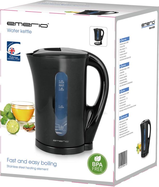 Produktbild Emerio WK-123483 Wasserkocher BPA-frei, Überhitzungsschutz Schwarz Fassungsvermö (1.70 l)