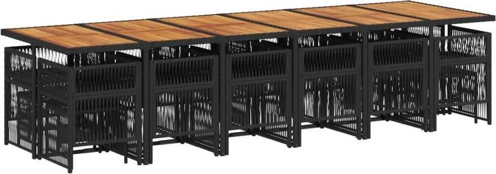 Produktbild VidaXL 17-Tlg. Garten-Essgruppe Mit Kissen Schwarz Poly Rattan (106 cm)