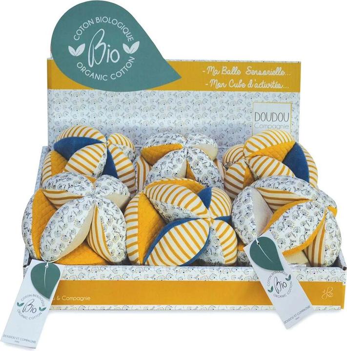 Image du produit Doudou et Compagnie Balle de jeu abeille bio avec hochet