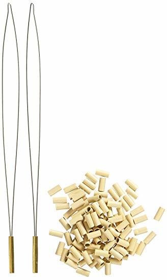 Produktbild Balmain Micro Rings 100 Stk. beige inkl. 2 Einfädler (Beige, Braun, Schwarz)