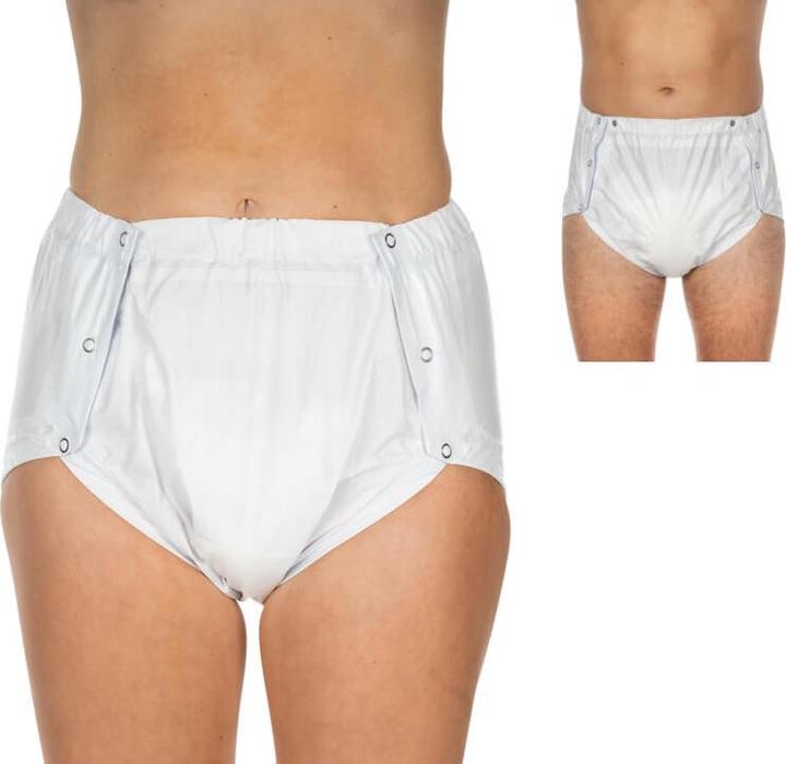 Actual product image Suprima PVC briefs buttonable for ladies & gents white (1 x, Large)