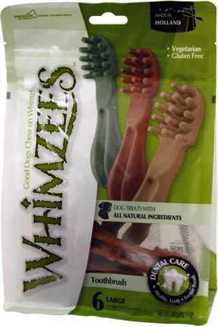 Produktbild Whimzees Toothbrush for dogs chewing L - 6 pcs. (Senior, 6 Stk., 360 g)