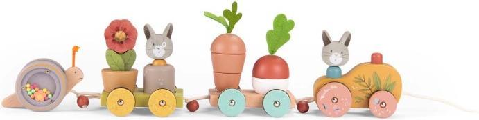 Immagine prodotto Moulin Roty Un grande treno di attività da tirare, Trois petits lapins