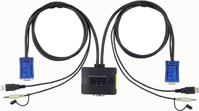 Actual product image LevelOne KVM-0223, 2-Port KVM Switch, VGA, Audio, USB