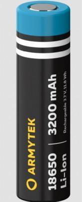 Actual product image ArmyTek 18650 Li-Ion 3200mAh. Rechargeable (1 pcs., 18650, 3200 mAh)