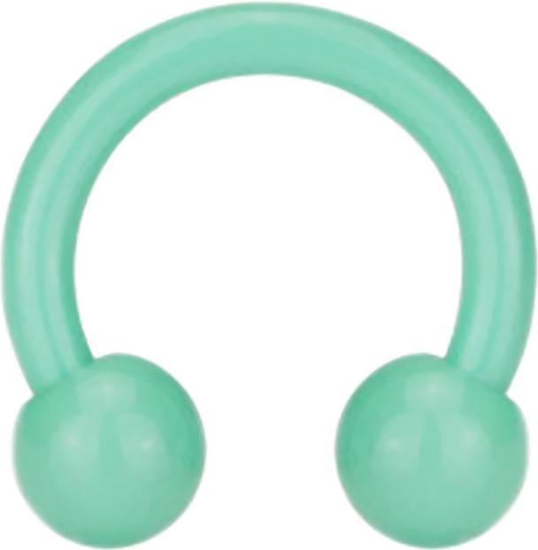 Actual product image Star Piercing Circular Barbell pastel green with ball (without brass, Surgical steel 316L)