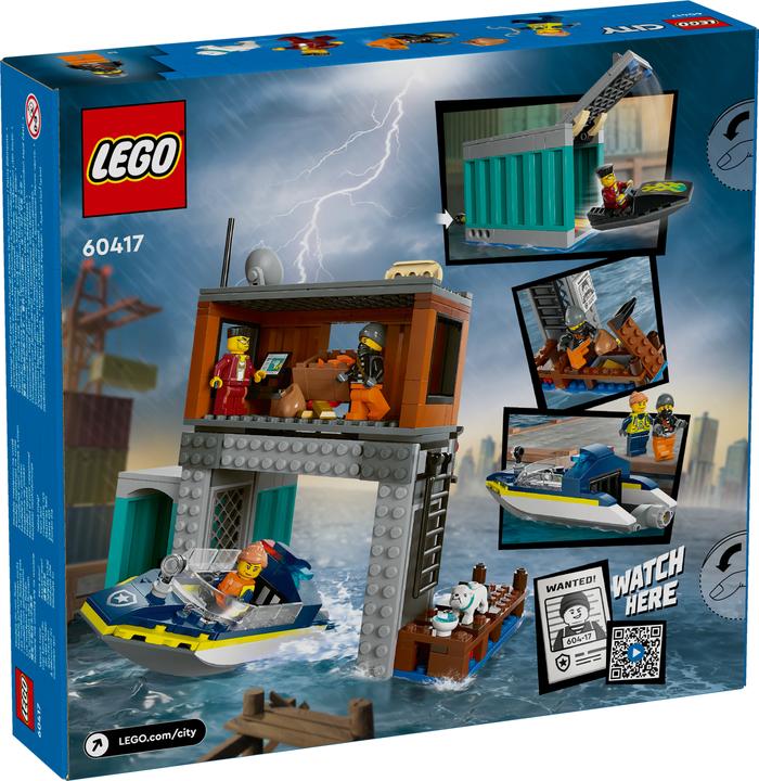 Productafbeelding LEGO Stad - Speedboot van de politie en schuilplaats van boeven (60417) (60417, LEGO Stad)