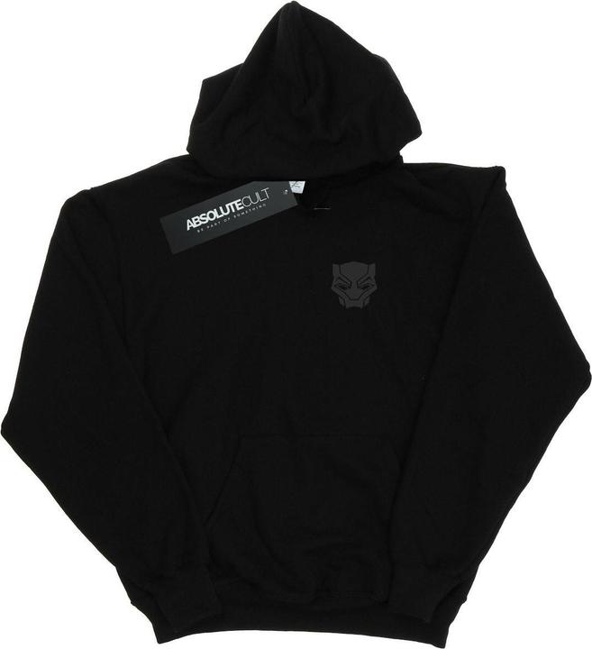 Produktbild Jungen Black Panther Schwarz auf Schwarz Brust Druck Hoodie (140, 146)