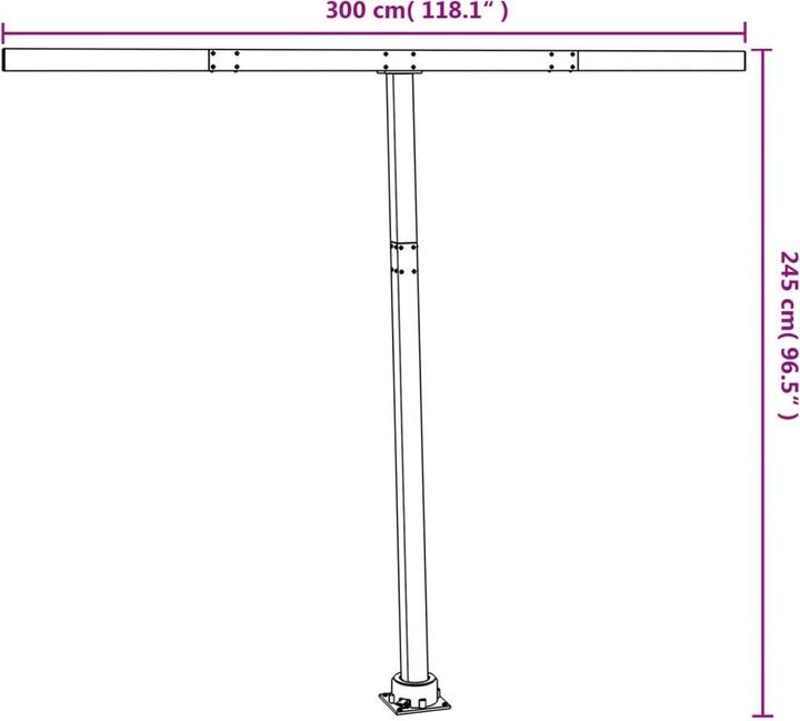 Produktbild VidaXL Stützen für Markisen Weiss 300x245 cm Eisen,Farbe: Weiss (3 m)