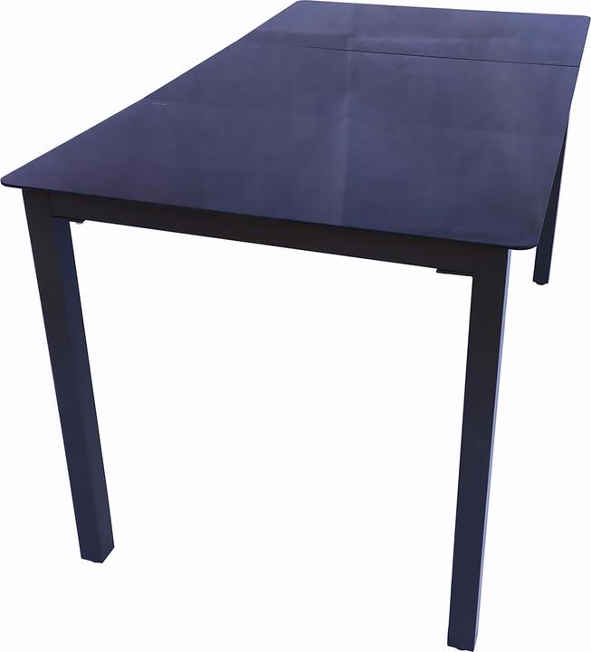 Actual product image VCM Aluminum Table Glass Dining Table Garden Table Balcony Table Garden Furniture Black Glass (180 cm)
