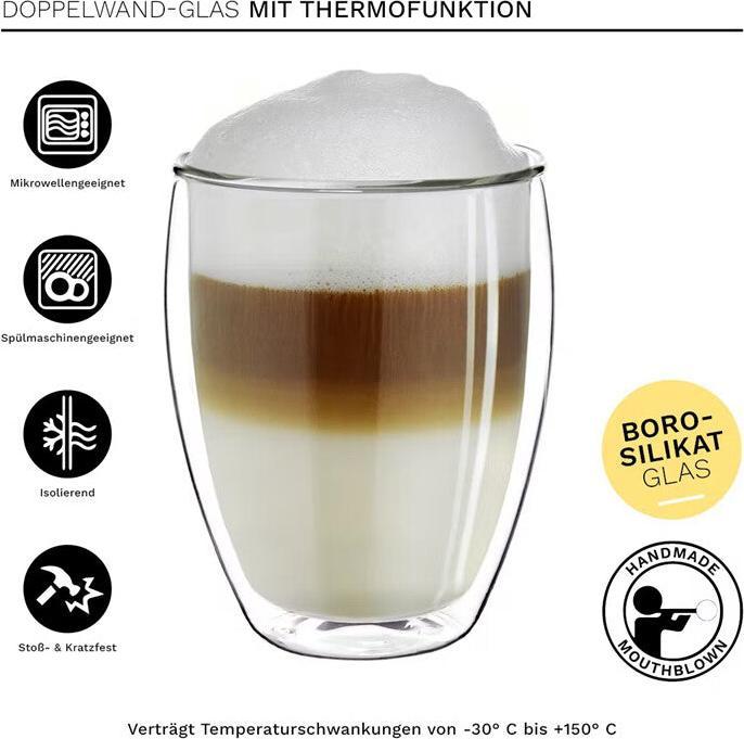 Image du produit Creano Verre thermique Set cadeau pour boissons chaudes et froides 250 ml No.2 (250 ml, 4 x)