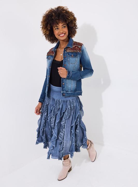 Produktbild Joe Browns LIMITED EDITION Customised Beaded Back Denim Jacket (46)
