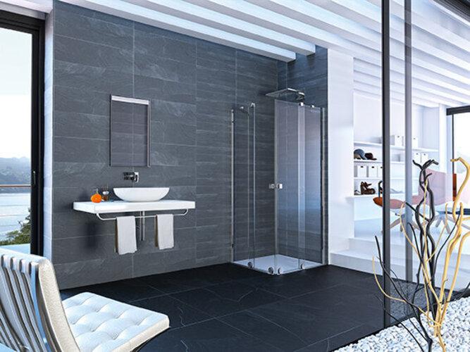 Hüppe HÃPPE Xtensa pure sliding door entry 2-piece (1/2), width:80cm, rebate left (211 cm, 102 cm, 11 cm)