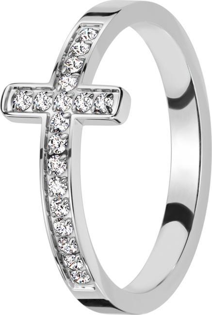 Immagine prodotto Star Piercing Anello croce d'argento con cristalli d'argento (52, Acciaio)