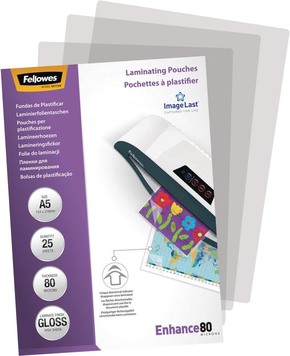 Actual product image Fellowes Enhance 80 (A5, 25 Piece, 80 µm)