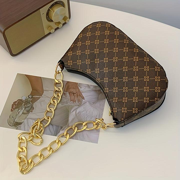 Only-Bags.Store Retro bedruckte klassische Unterarmtasche, einfache Umhängetasche, lässige Handtasche, Shopping